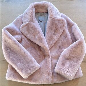 Soia & Kyo Emanuela Pink Quartz Faux Fur Jacket Coat